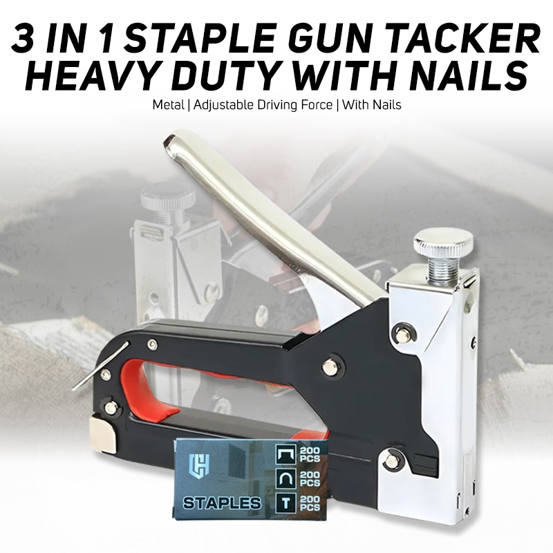 3 IN 1 Staple Gun Tacker Heavy Duty with Nails | Shopee Philippines