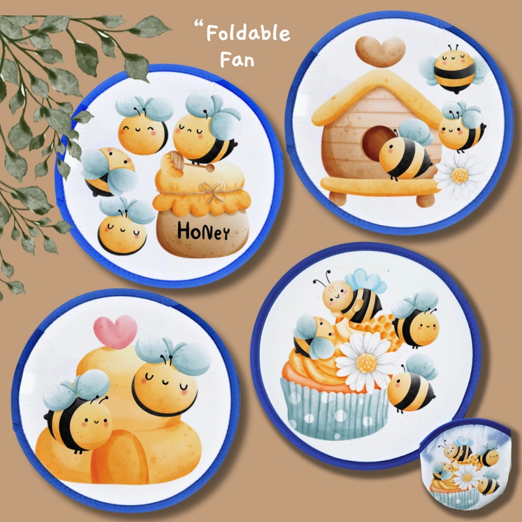 Bees Sunflowers Hand Fans Sun Protection for Guests Event Giveaways ...