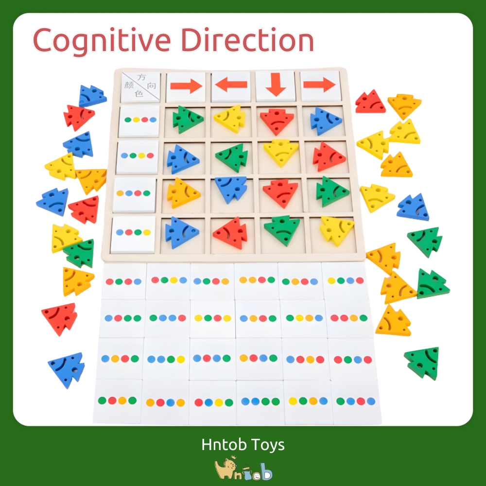 Hntob Wooden Cognitive Direction Fish Shaped Educational Toy Color ...