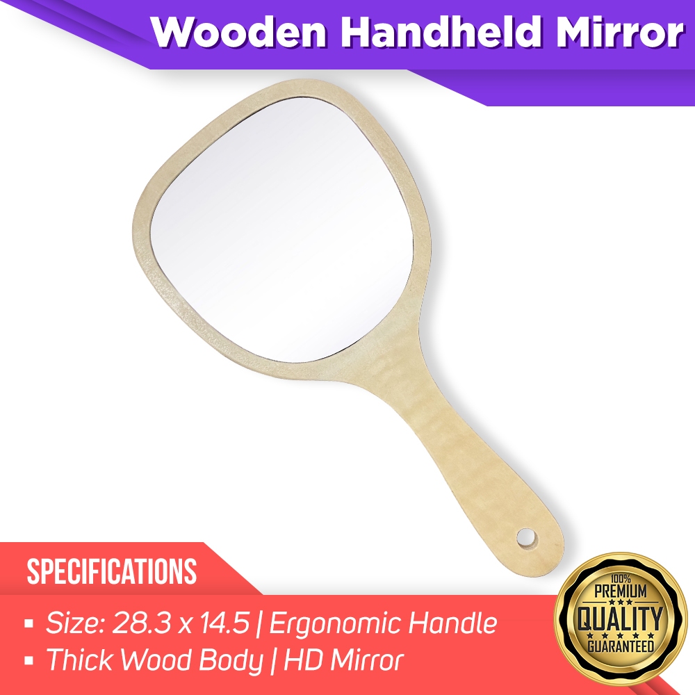 Wooden Handheld Mirror Ergonomic Handle | Shopee Philippines