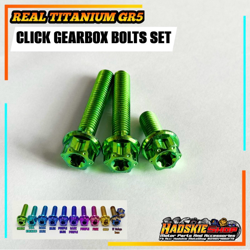 REAL TITANIUM GR5 HONDA CLICK V1/V2/V3 GEARBOX BOLTS SET | Shopee ...