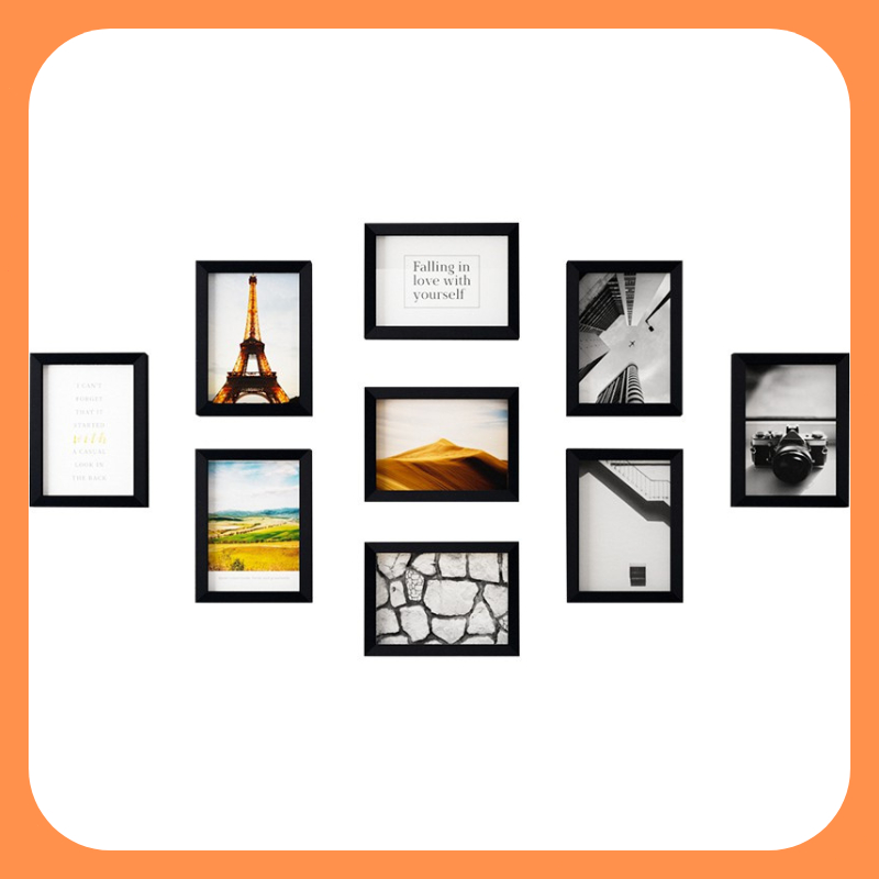 Photo Frame 9PCS Wooden Picture Wall Frame 7 Inch Photo Frame Wall ...