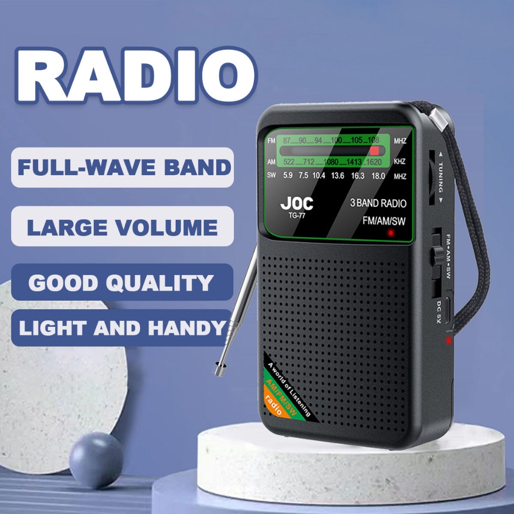 Portable Radio FM AM SW Radio, Type-C Rechargeable HD Display Screen ...