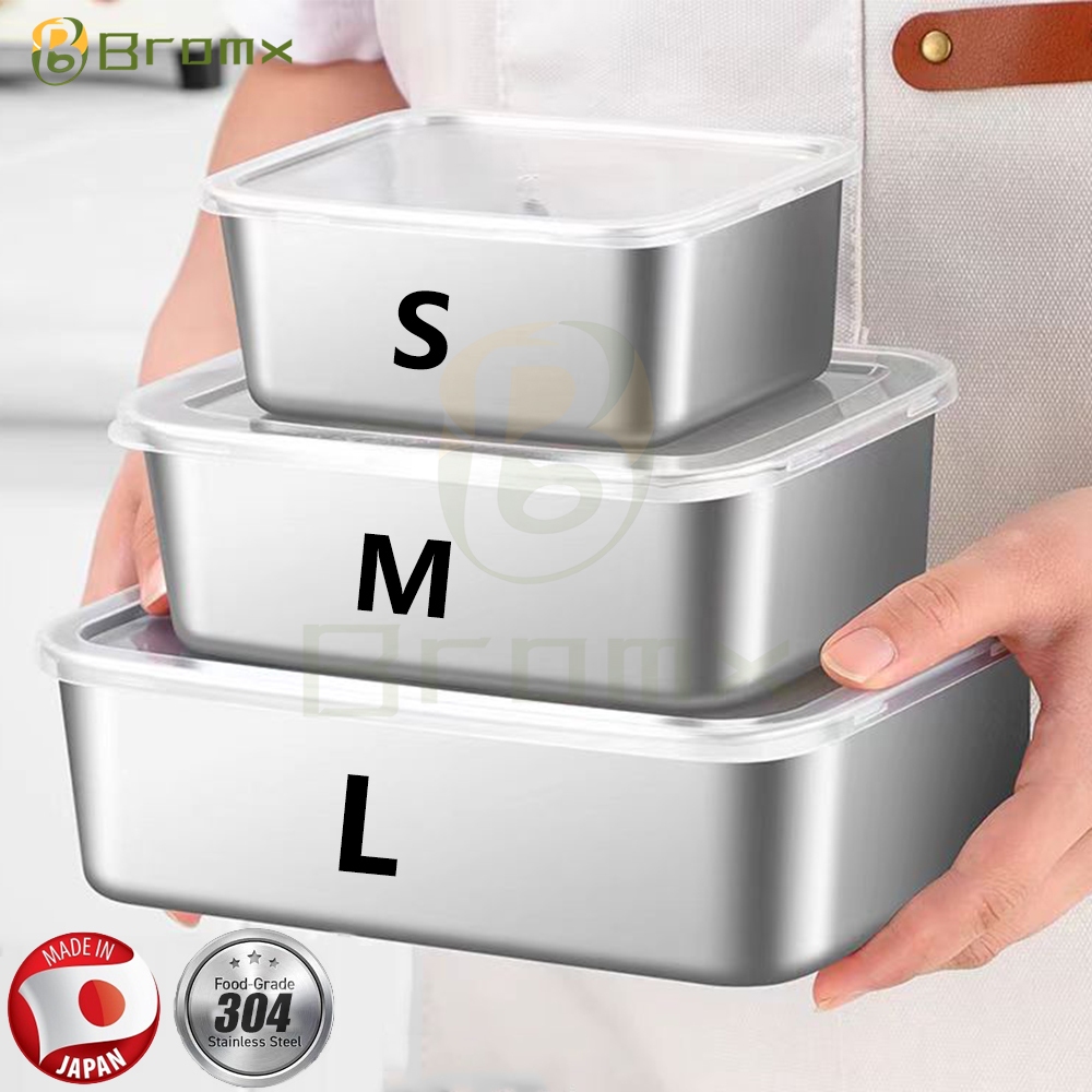 304 Stainless Steel Fresh Keeping Box With Sealed Lid Food Storage ...