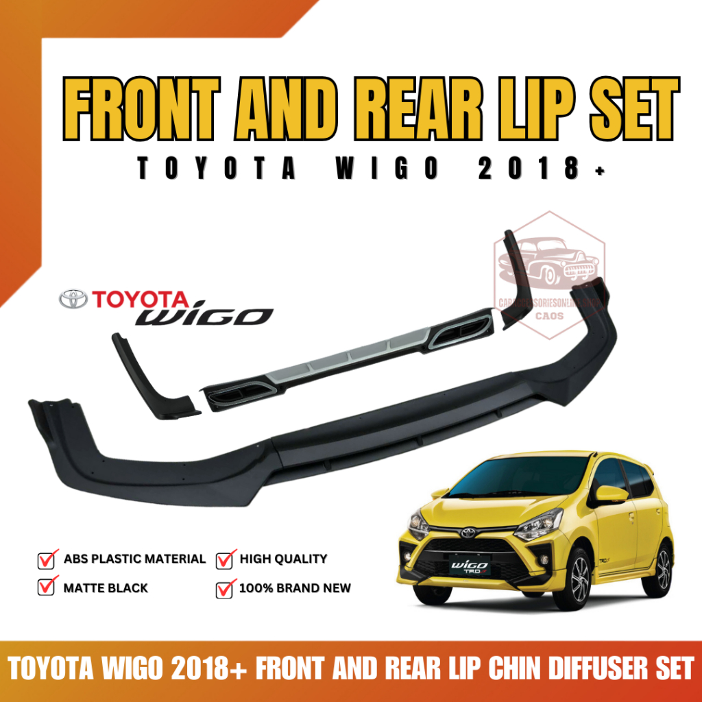 CAOS - Toyota Wigo 2018+ Front and Rear Lip Chin Diffuser Set (7444 ...