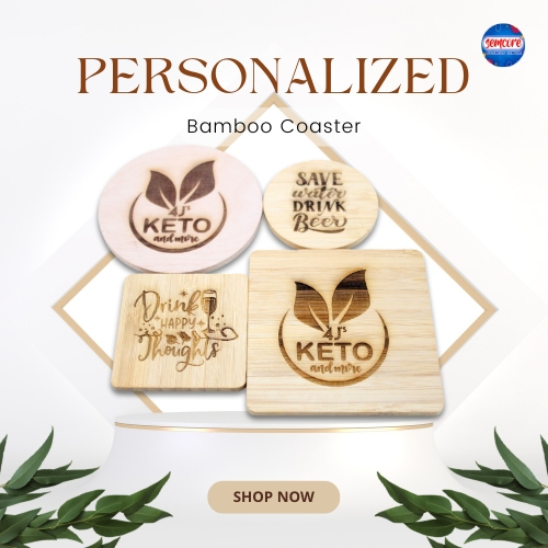 Personalized Laser Engraved Bamboo Coaster | Shopee Philippines
