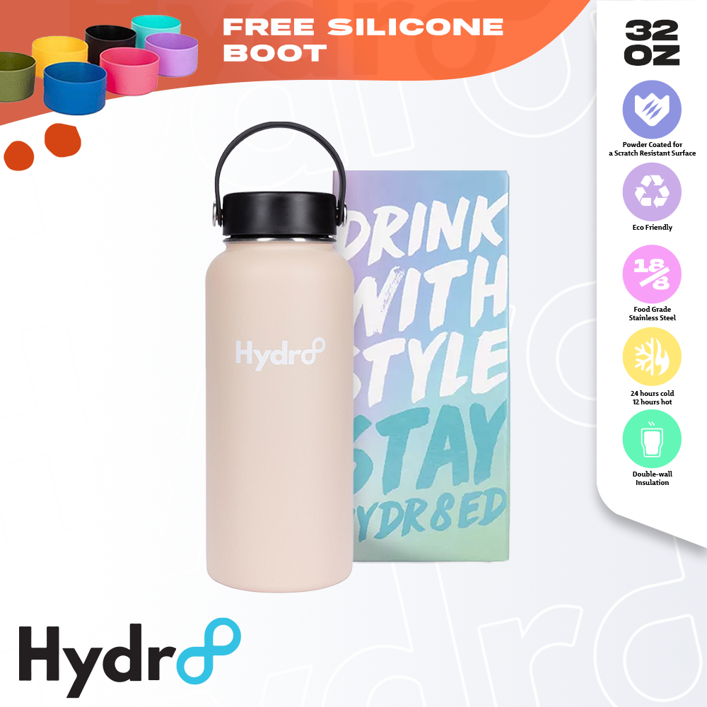 Hydr8 32oz Beige Wide Mouth Vacuum Insulated Flask Stainless Water ...