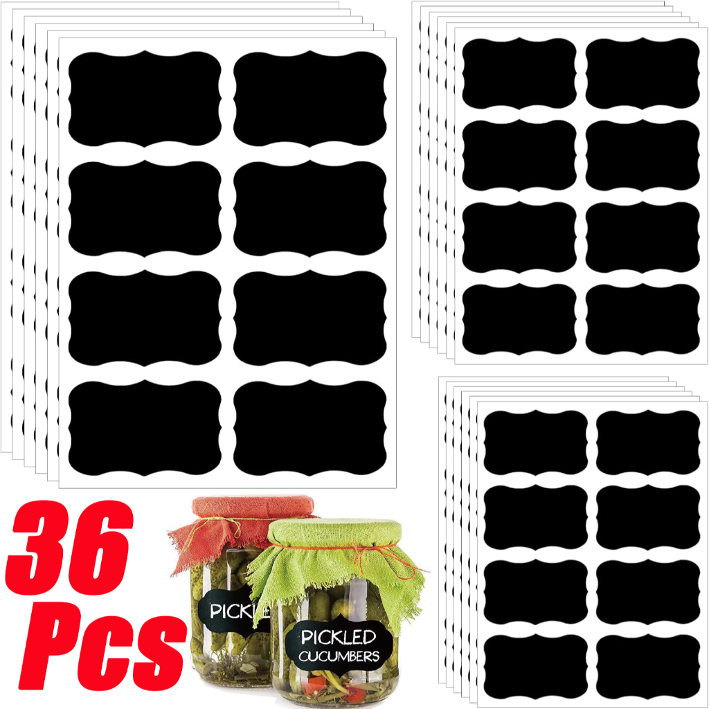 36Pcs/Set Chalkboard Labels for Storage Bins / Black Waterproof ...