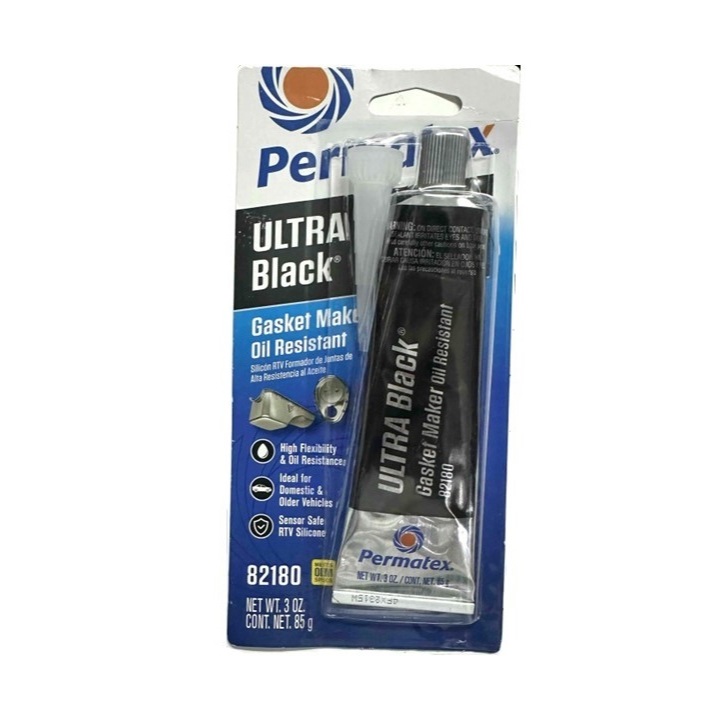 Permatex Ultra Black RTV Silicone Gasket Maker | 3 Oz Tubes (12-Pack) | Maximum Oil Resistance Sealant