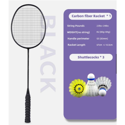 1pc 4U Original Design Full Carbon Fiber Badminton Rakets 22-24Lbs ...