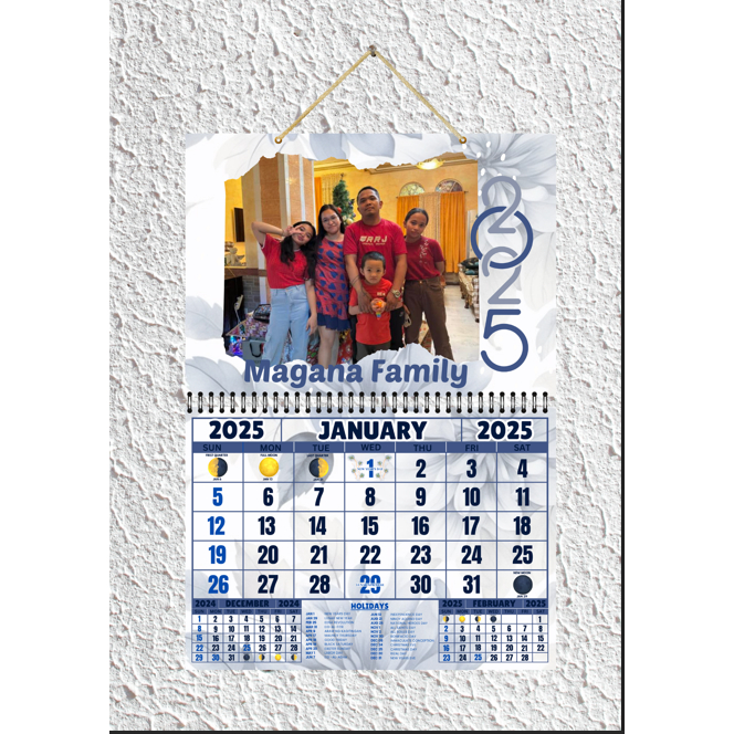 2025 Custom A3 Laminated Wall Calendar Personalized Design, Ideal for