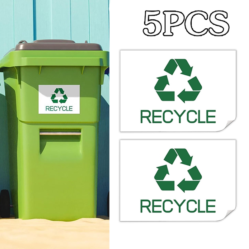 Waterproof Label Sticker for Trash Cans Self Adhesive Recycle Sign ...