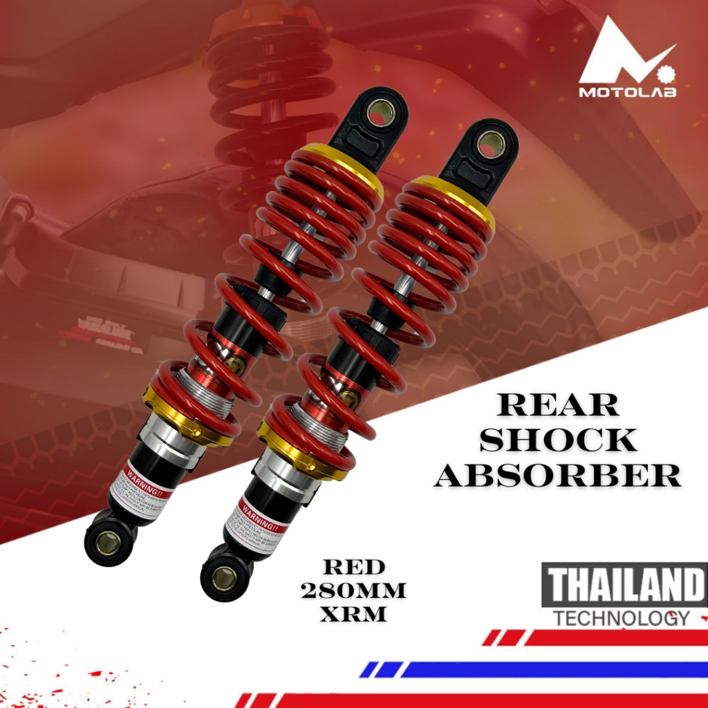 Motolab 2pcs XRM/WAVE-110 Adjustable Motorcycle Rear Shock Absorber 280 ...