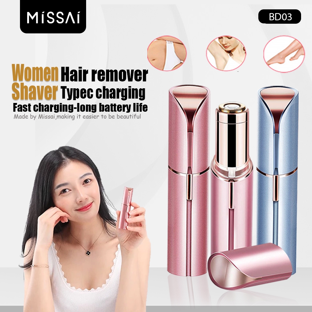 Missai Epilator Electric Eyebrow Shaver USB Rechargeable Eyebrow ...