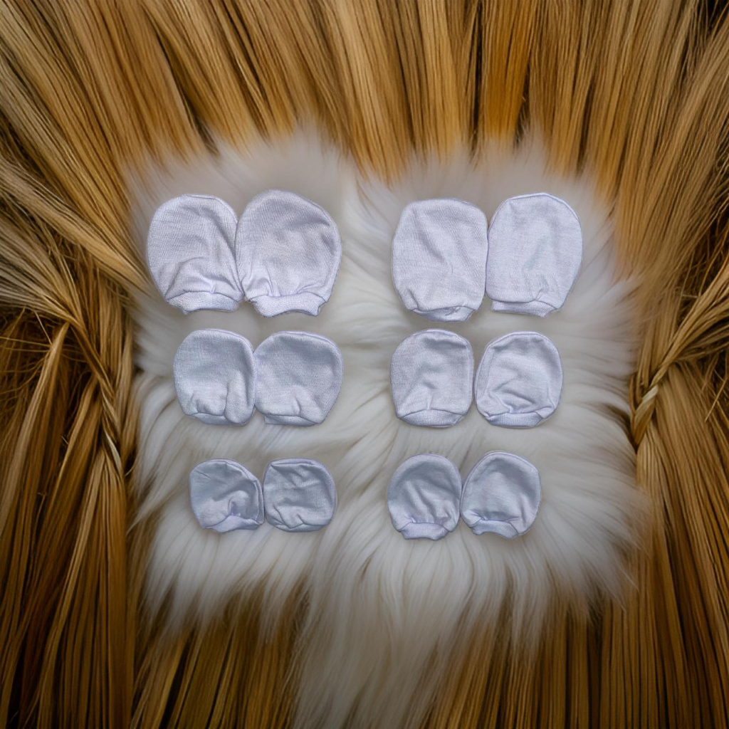 Lowest Price! 1Dozen Pairs MITTENS New Born 100% White Cotton Newborn ...