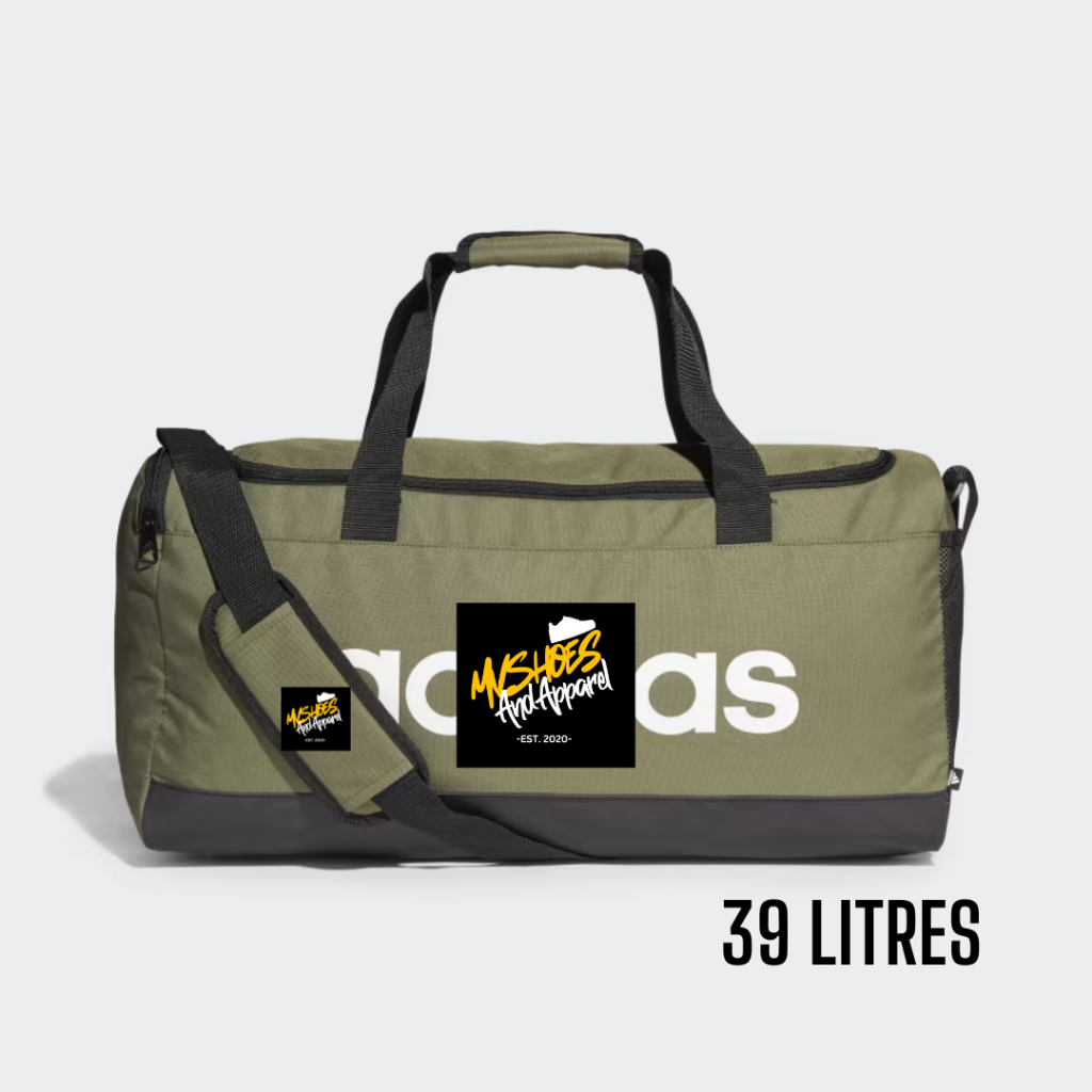 [MV SHOES] ESSENTIALS LOGO DUFFEL BAG MEDIUM 39L FOCUS OLIVE H35657 ...