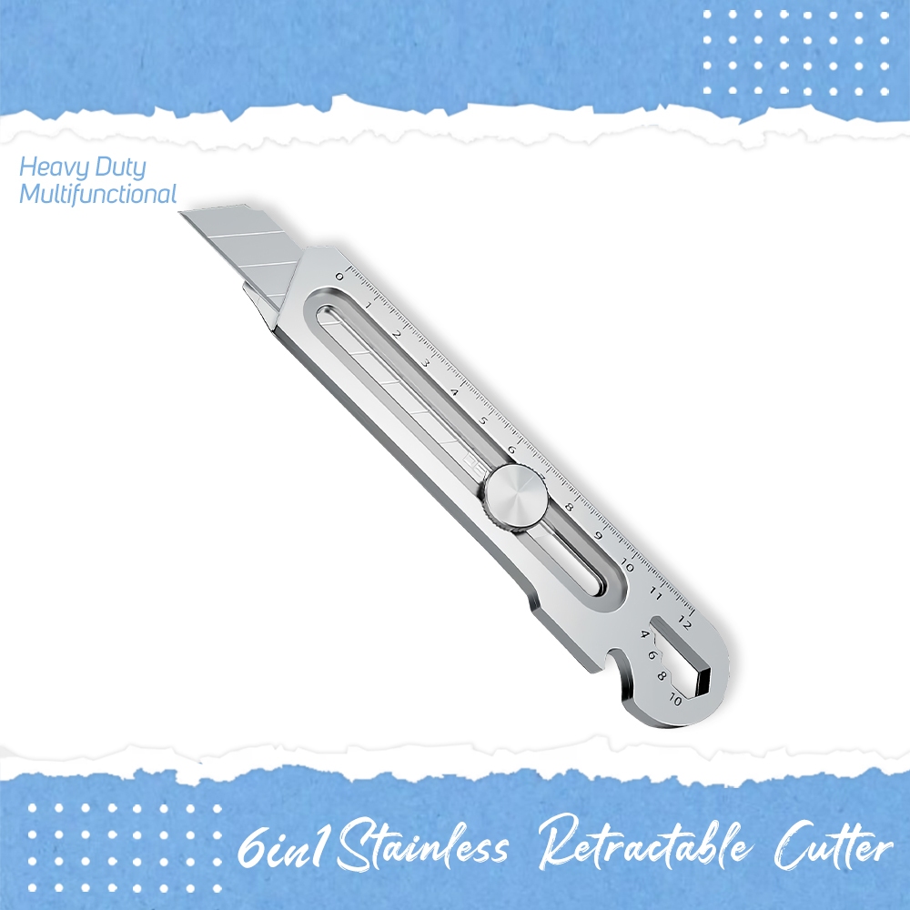 6 In 1 Heavy Duty Steel Multifunctional Utility Knife Retractable ...