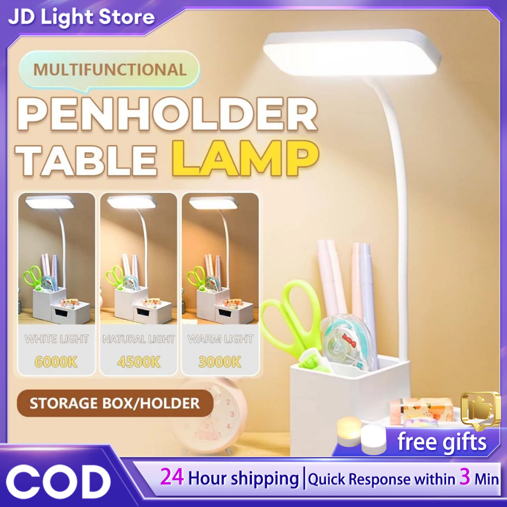 LED Rechargeable Desk Lamp Shade Dim Study Light for Bedroom Student ...