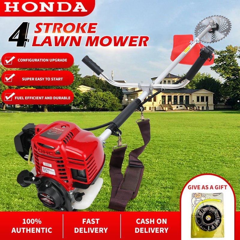 【Ready stock】HONDA GX35- lawn mower gasoline stroke grass cutter gasoline  heavy duty with Big Fram