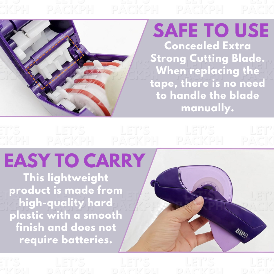Let'sPack Mini Tape Dispenser Handheld One Press Sellotape Cutter for ...