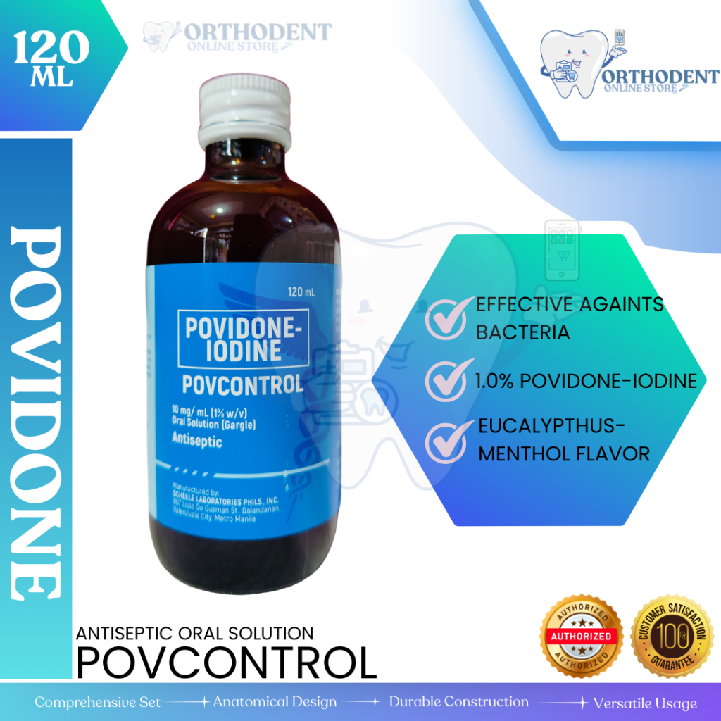 Povidone Iodine Gargle Mouthwash 120mL (PovControl): Powerful ...