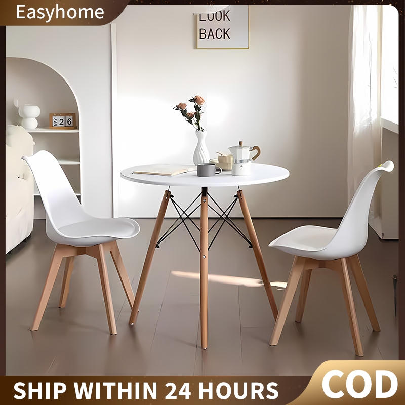 【COD】60CM Nordic Round Dining Table Modern Scandinavian Design For ...