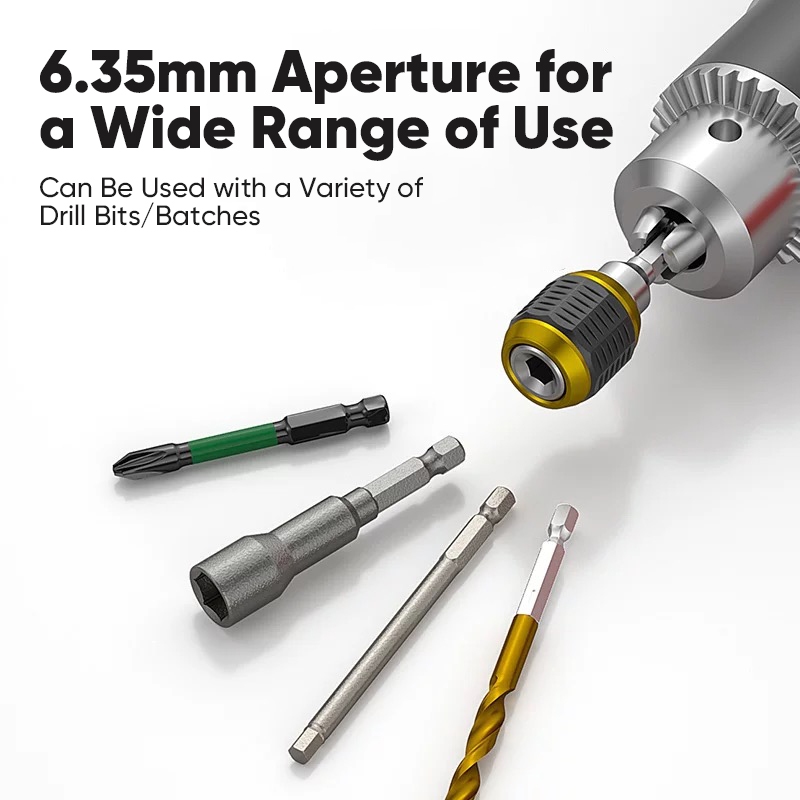 Mitsushi 1/4 Inch Hexagonal Keyless Drill Bit Chuck Adapter Quick ...