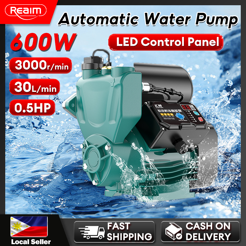 REAIM Water Pump Automatic Booster Pump 0.5HP Jet Pump 600W Electric ...