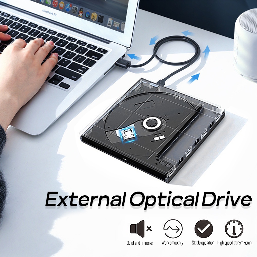 External CD DVD Drive USB 3.0 Slim Portable Player DVD Reader CD-RW ...