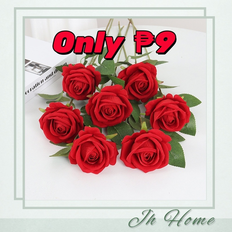 JH Home High Quality Velvet Rose&Cloth Rose Fake Rose Fake Flowers ...