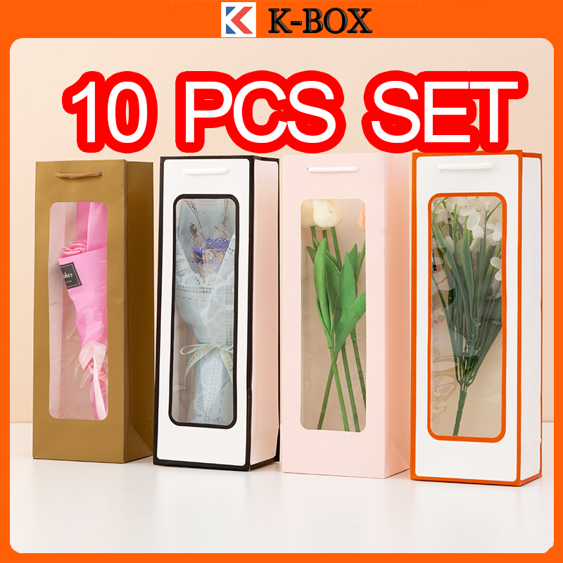 (10 PCS) Wine Paper bag, Bottle Gift bag, Flower Paper Bag Tumblr Box ...