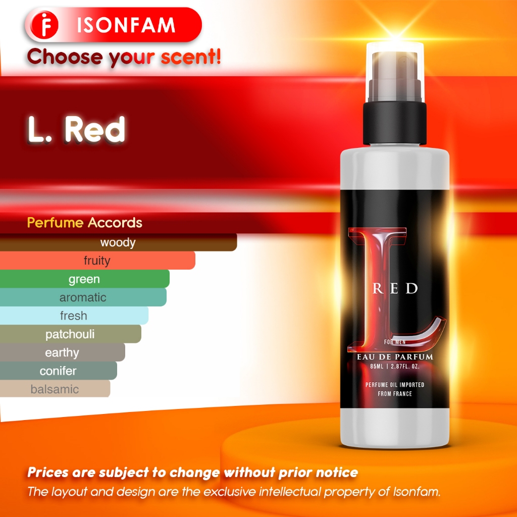 L Red Perfume Inspired Scent Oilbase LongLasting 85ml Bottle
