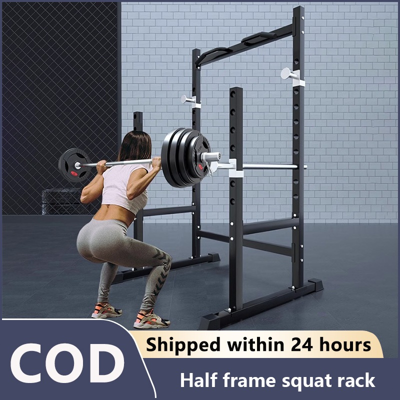 Semi-frame multifunctional squat rack weight bench barbell rack ...