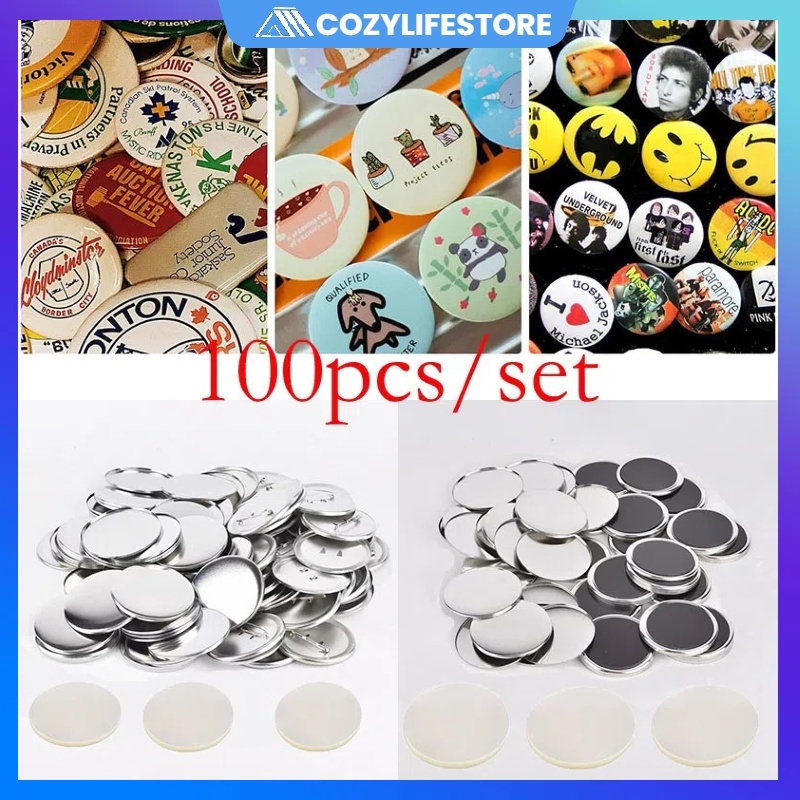 100Pcs 58mm DIY Badge Button Pins Refrigerator Magnet Soft Magnetic DIY ...