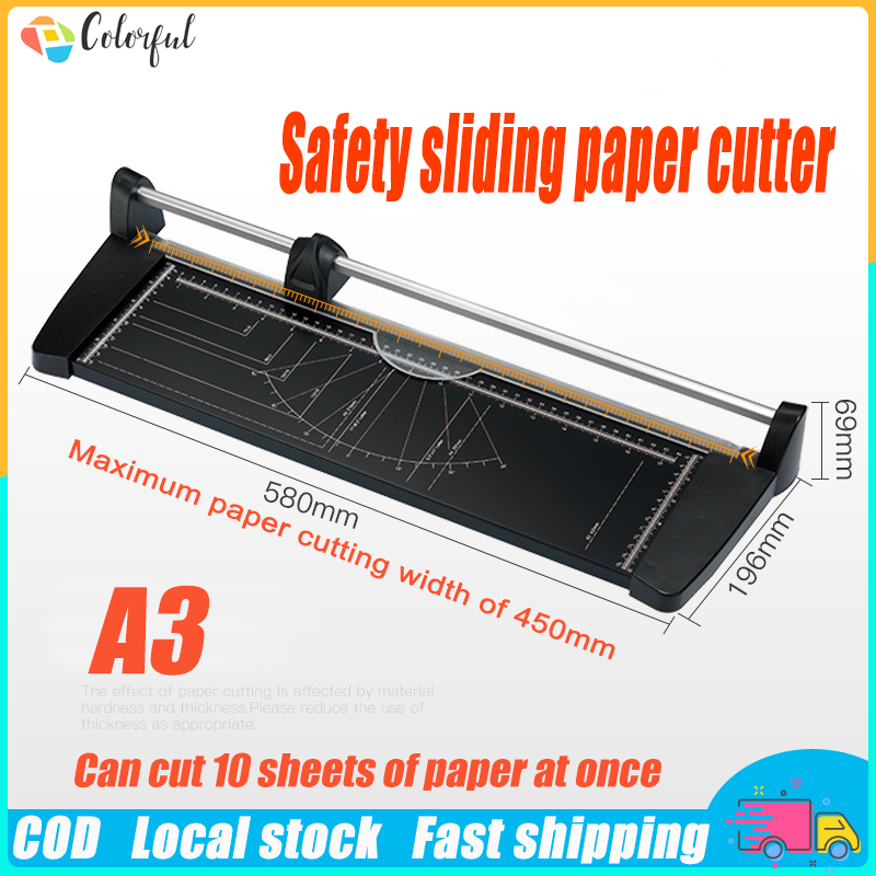 Sliding Paper Cutter Heavy-Duty A3/A4 Size Metal Structure Trimmer ...