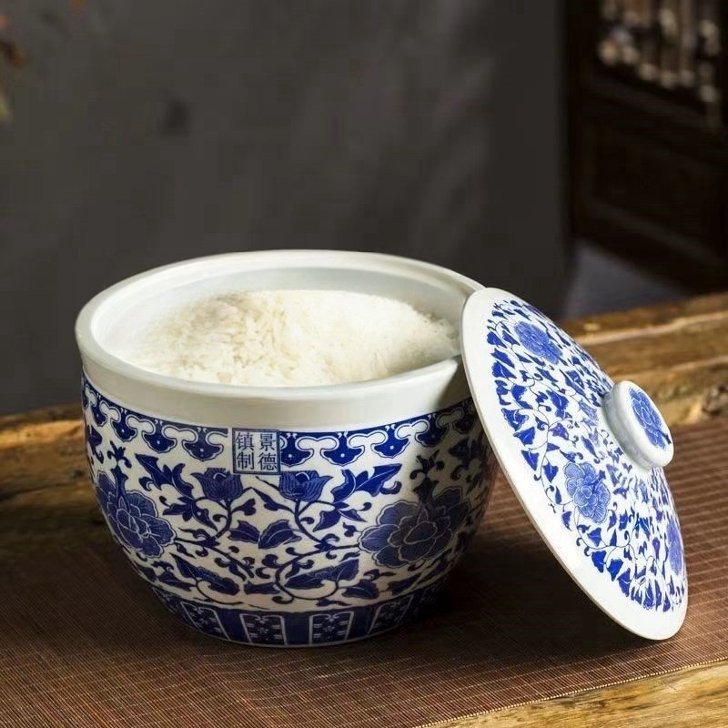 5Kg Ceramic Rice Storage Container Rice Bucket Sealed With Lid Rice ...