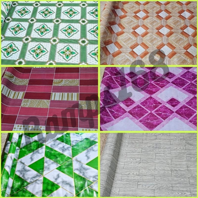 Rubberized Linoleum Floormat | Wood Pink Blue Green Brown Gray Linoleum ...