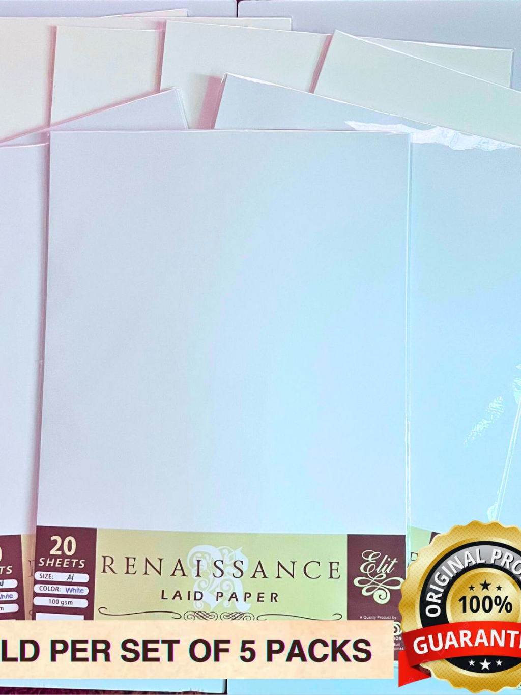 RENAISSANCE LAID PAPER VECO 100gsm (COLOR: White/Cream) (SIZE: A4 ...