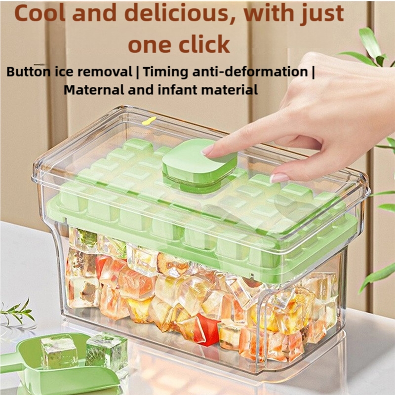 Ice Cube Molder Ice Cube Tray with Lid and Bin 2 Pack Ice Lattice for ...