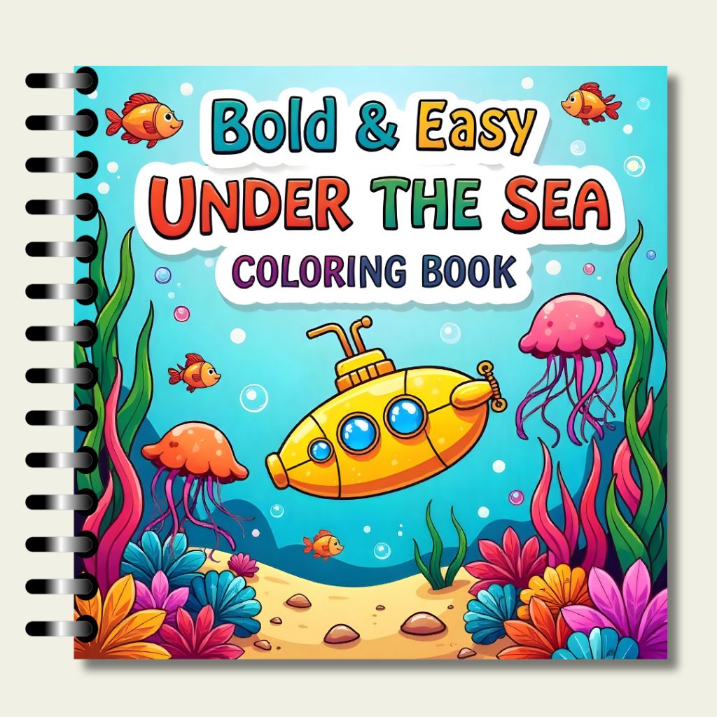 Under The Sea Coloring Book Bold and Easy Kids Coloring Book Adult ...