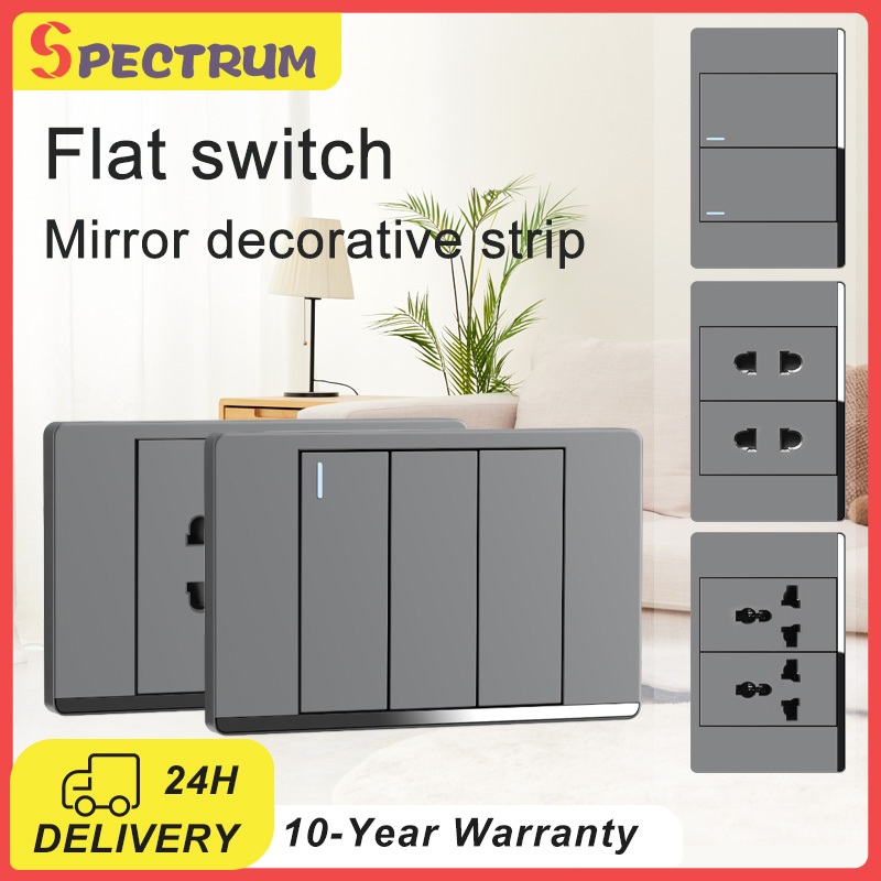 Switches and Sockets GE Switches Gray Frosted Textured with Fluorescent ...