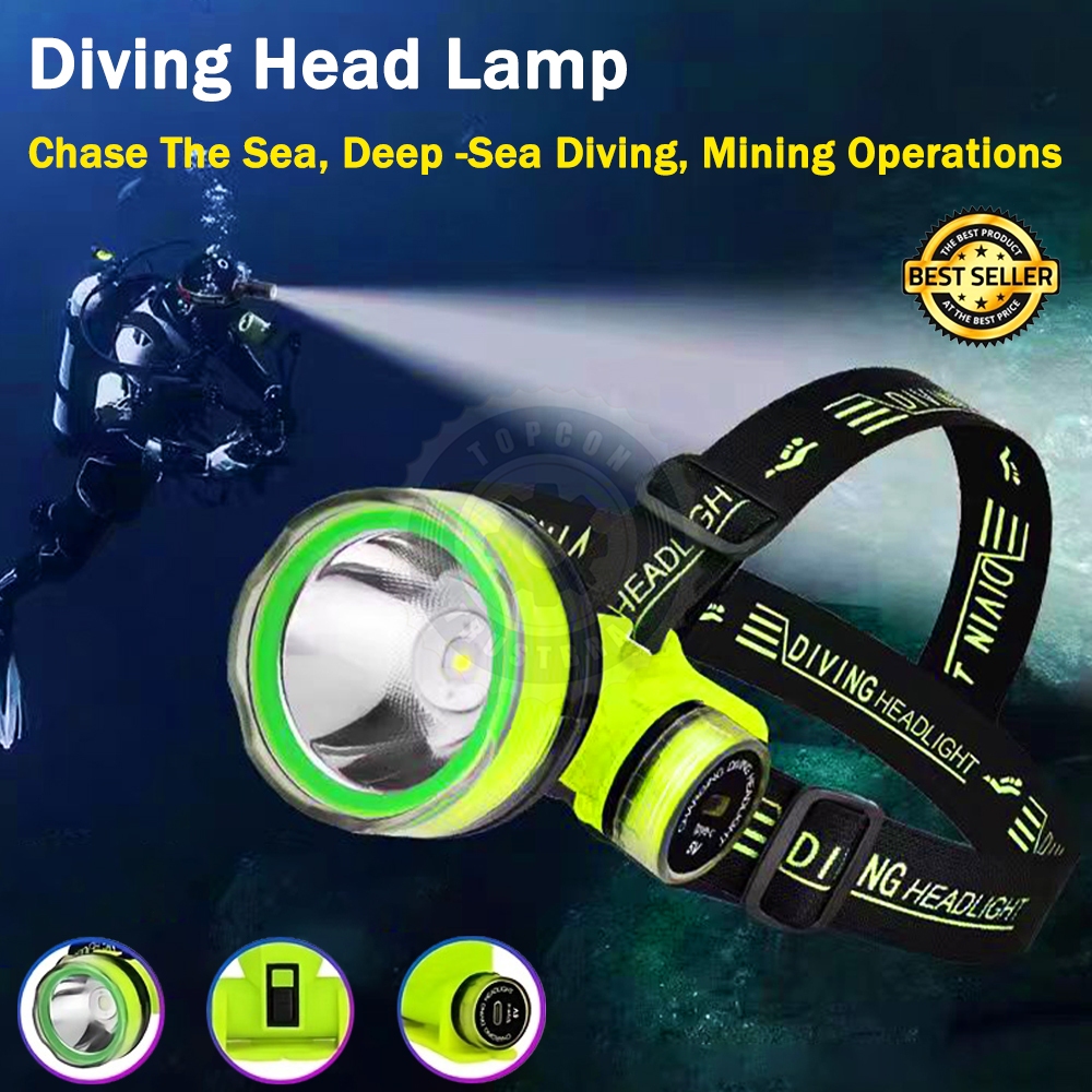 TOPCON Diving Headlight Rechargeable Professional Led Flashlight ...