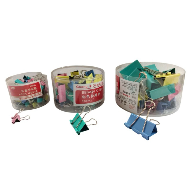 Colored binder clips in various colors 32MM 41MM 1BOX 24PCS | Shopee ...
