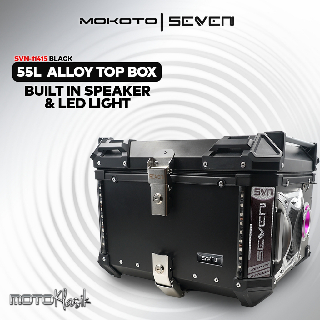 SEVEN SERIES 55L ALLOY TOPBOX ANTI SCRATCH AND WITH BUILT-IN LED LIGHT ...