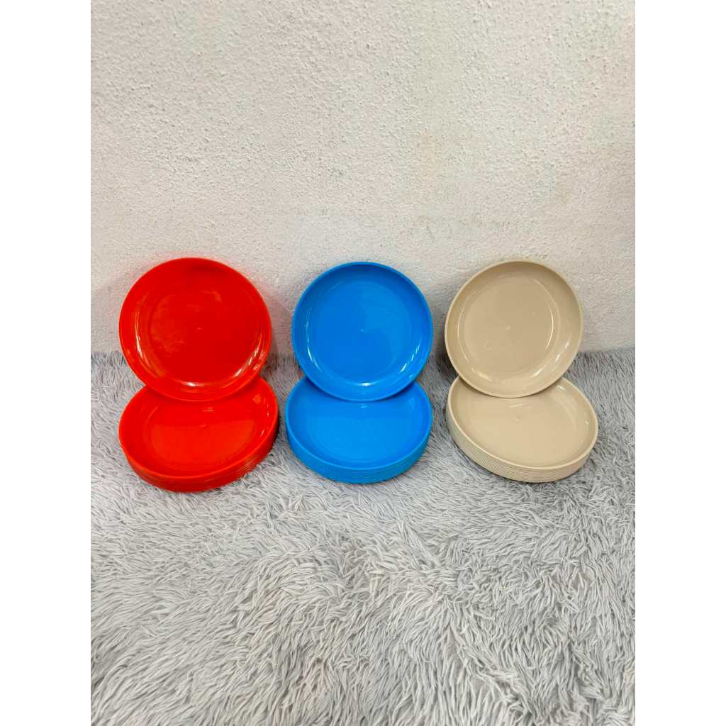 Plastic Round Colour Plate 6509 12pcs | Shopee Philippines