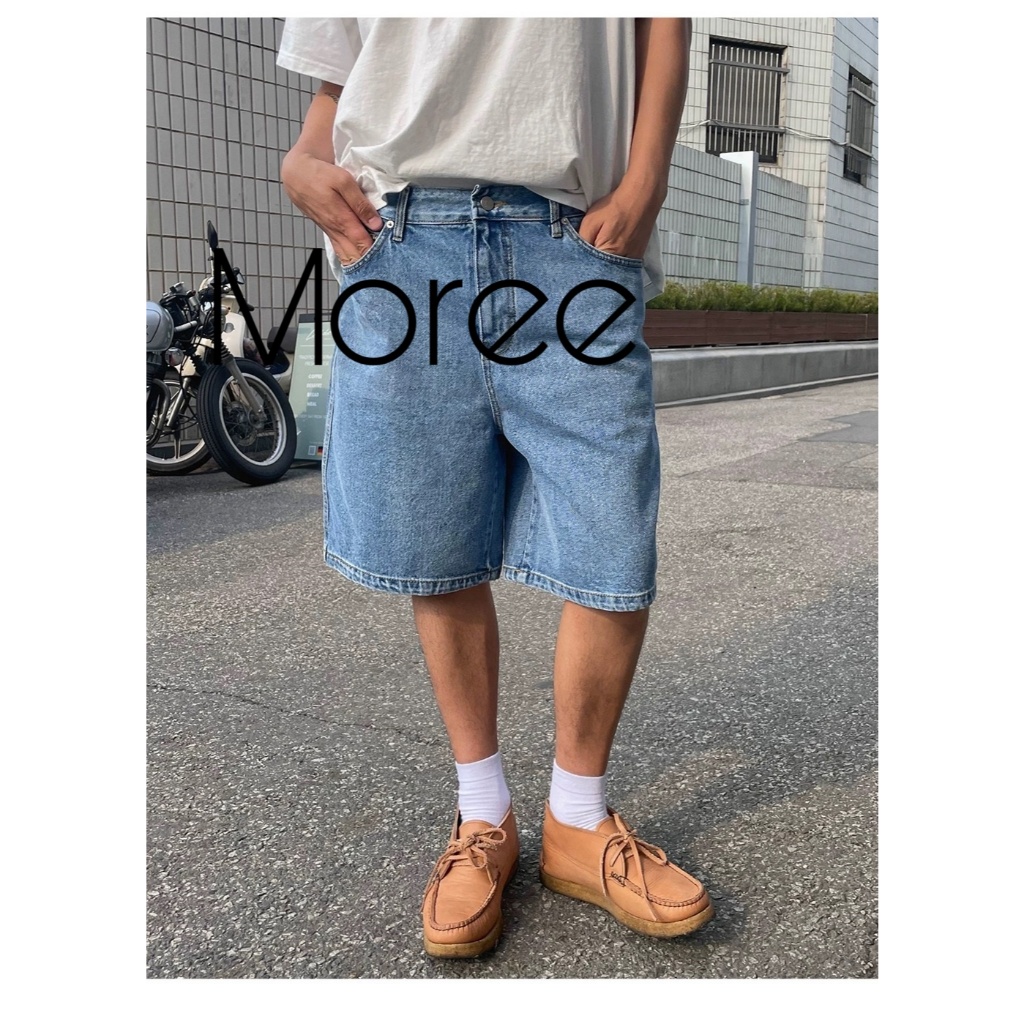 MOREE Fashion Quality Men Slant Pocket Summer Loose Straight Leg Denim ...