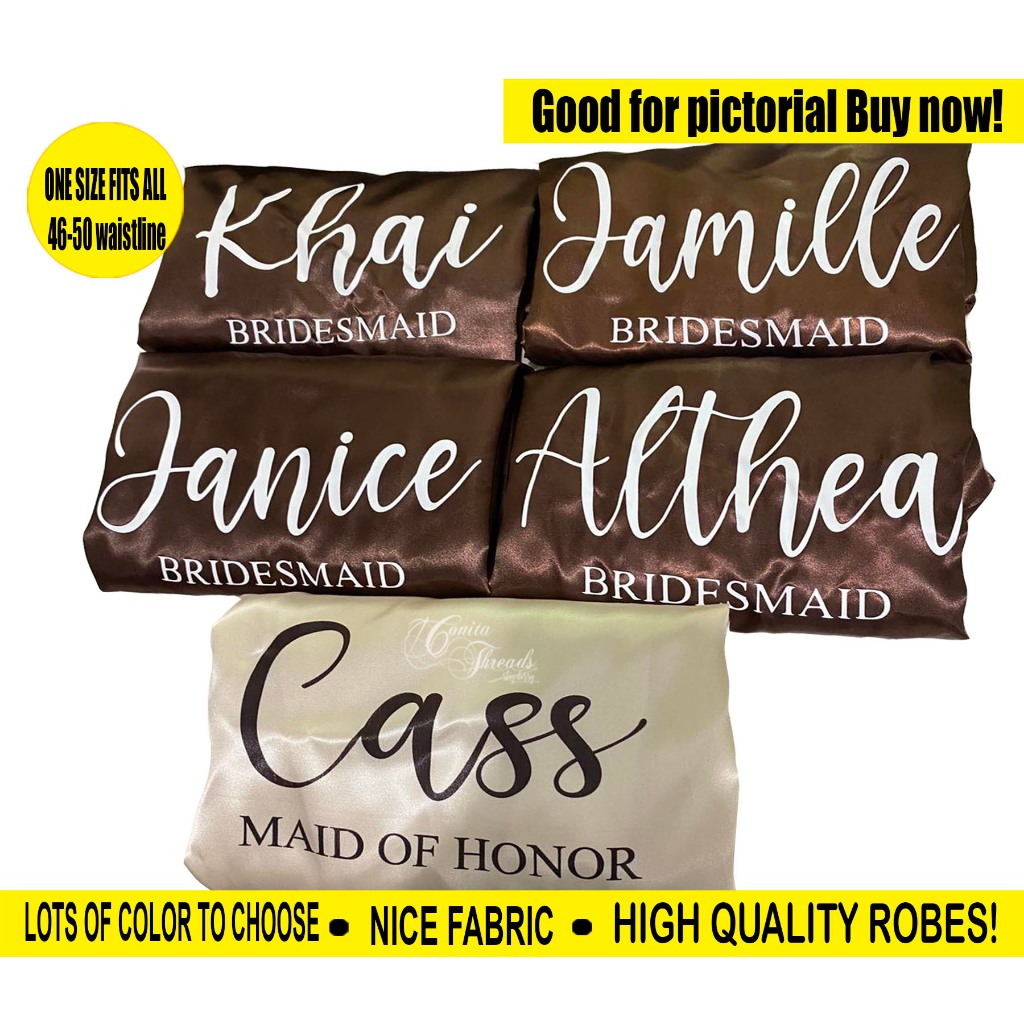 PERSONALIZED SILK WEDDING BRIDESMAID ENTOURAGE ROBE | Shopee Philippines