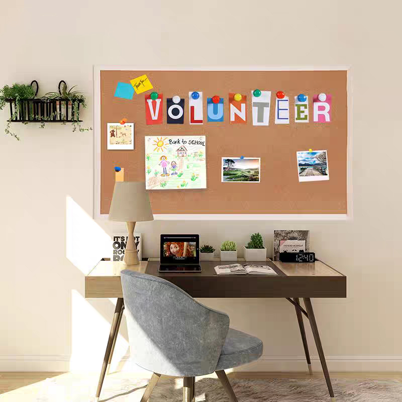 Wood Frame Message Board/Bulletin Board for wall cork board marker memo ...