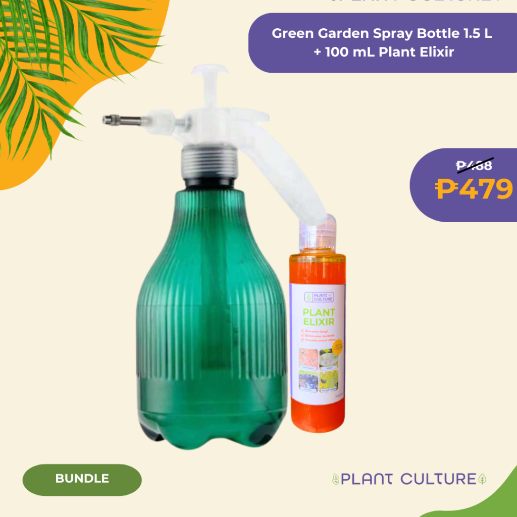 Green Plastic Pressure Spray Bottle 1.5mL + Plant Elixir/BloomHatch ...