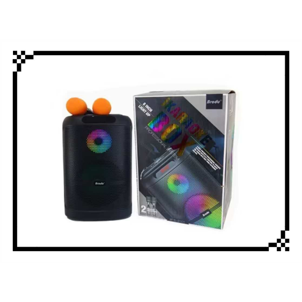Brodu BTS-2101 8 Inch Bluetooth Speaker with 2 Rechargeable Wireless ...